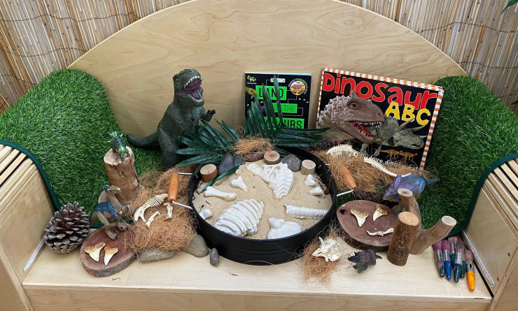 One of the many provocations, or invitations to play, found at grace Village ELC